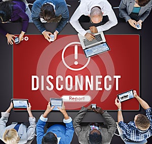 Disconnect Network Problem Technology Software Concept