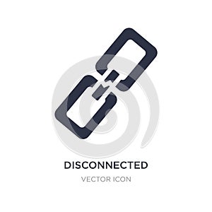 disconnected chains icon on white background. Simple element illustration from UI concept