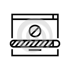 disconnected download line icon vector illustration