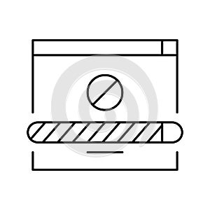 disconnected download line icon vector illustration