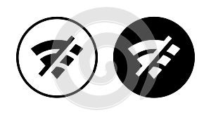 Disconnected wifi icon vector. Failure wireless network concept