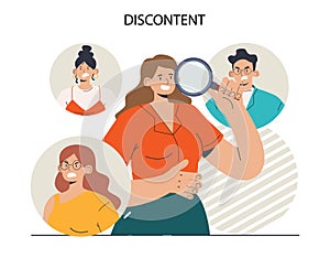 Discontent concept. Dissatisfaction of product or service, negative