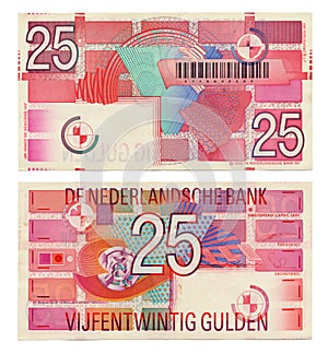 Discontinued Dutch Money - 25 Gulden