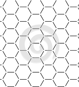 DISCONTINUED HEXAGON CELL SEAMLESS VECTOR PATTERN.