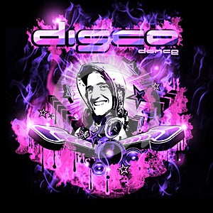 Discoteque Night Background with DJ Shape