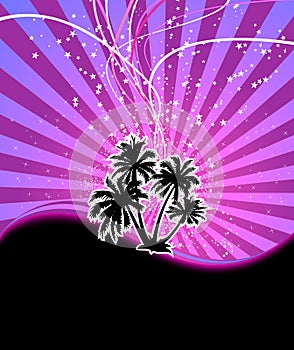 Discotheque night palm banner