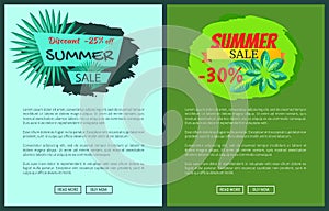 Discount 25 Off Summer Sale Advertisement Labels