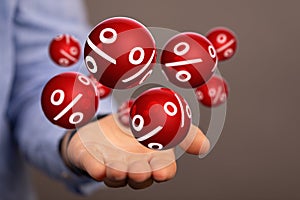 A Discount and commission concept 3d