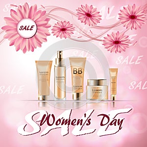 Discount for cosmetics for women`s day