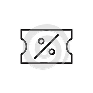 Discount coupon icon in flat style. Sale coupon vector illustration on white isolated background