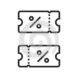 Discount coupon icon isolated flat style design