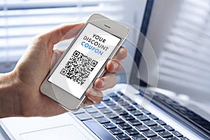 Discount coupon on smartphone