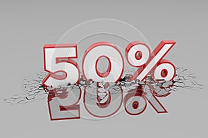 50% Discount 3d Sign breÃÂ°king wall. photo