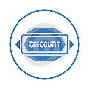 Discount, discounting, sticker blue icon photo