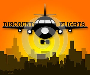 Discount Flights Means Flight Sale 3d Illustration