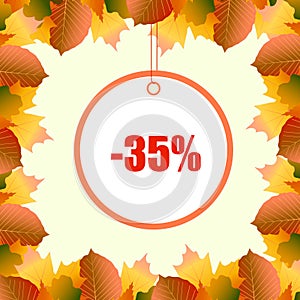 A discount frame from autumn leaves vector illustration