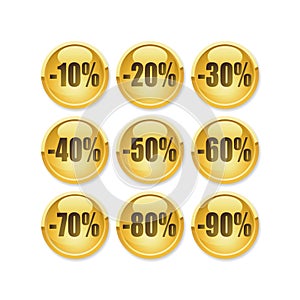 Discount gold button