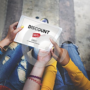 Discount Half Price Marketing Promotion Consumer Concept