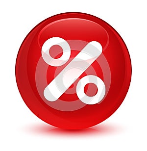 Discount icon glassy red round button