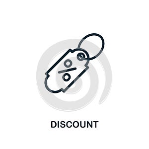 Discount icon. Line style simple element from e-commerce icons collection. Pixel perfect simple discount icon for web design, apps