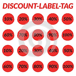 Discount label sticker design