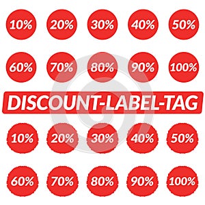 Discount label sticker design