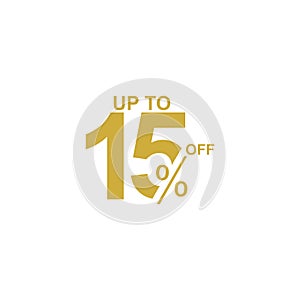 Discount Label up to 15% off Vector Template Design Illustration