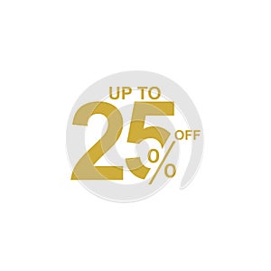 Discount Label up to 25% off Vector Template Design Illustration