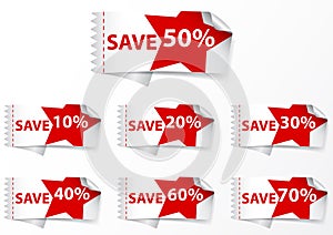 Discount labels .with star photo