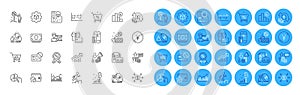 Discount, Loan percent and Success business line icons pack. For web app. Color icon buttons. Vector