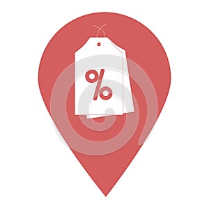 Discount location map pin pointer icon. Element of map point for mobile concept and web apps. Icon for website design and app deve photo