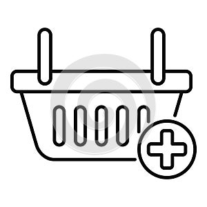 Discount market basket icon outline vector. Sale cash credit