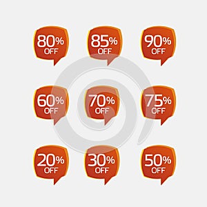 Discount offer price label, symbol for advertising campaign in retail, sale promo marketing