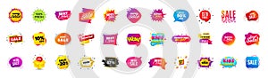 Discount offer sale banners. Best deal price stickers. Black friday special offer tags. Sale bubble coupon. Vector