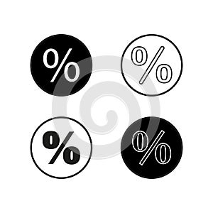 Discount percentage symbols. Sale offer icons. Finance circle tags. Vector illustration. EPS 10.