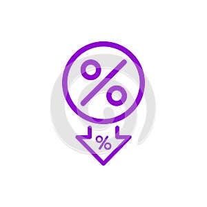 Discount, price, sales discount, shopping, business product discount dark violet color icon