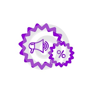 Discount, price, sales discount, shopping, business product discount dark violet color icon