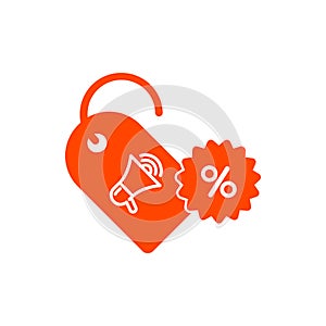 Discount, price, sales discount, shopping, business product discount orange color icon