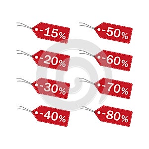 Discount price tag vector icons.