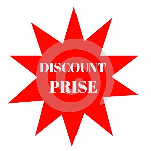 Discount prise stickers colorful star and white letters icon 3d brand and productions advertising photo