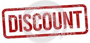 Discount Red stamp on a white background