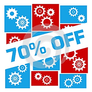 Discount Seventy Percent Off Blue Red Gears Grid Badge Style