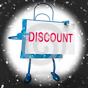 Discount Shopping Bag Shows Markdown Products and Bargains