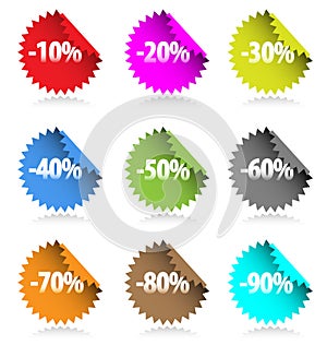 Discount stickers coupon star labels tag tags label coupons discounts vector sticker sticky sale store price prices pricing offer photo