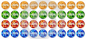 Discount stickers, buttons, badges, vector illustration