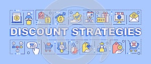 Discount strategies word concepts blue banner