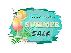 Discount Summer Sale Banner Vector Illustration