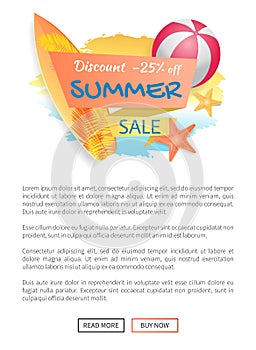 Discount Summer Sale Poster Vector Illustration