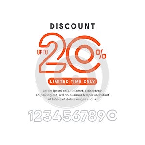 Discount up to 20% off Limited Time Only Vector Template Design Illustration