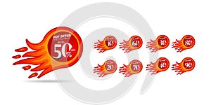 Discount up to 50% off Hot Offer Special Price Label Tag Vector Template Design Illustration